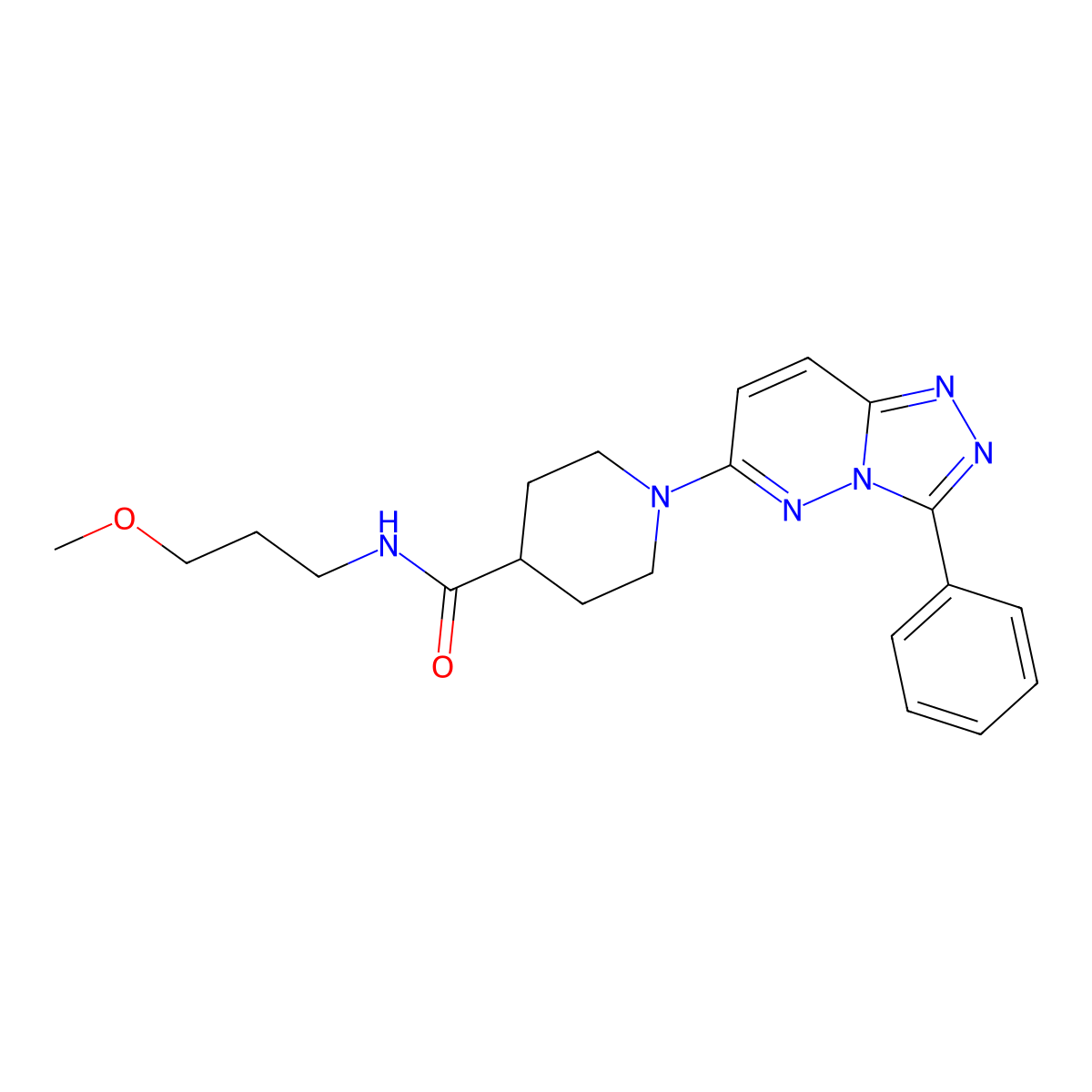 N-(3-methoxypropyl)-1-(3-phenyl[1,2,4]triazolo[4,3-b]pyridazin-6-yl)piperidine-4-carboxamide molecular structure, CAS 1111279-43-6
