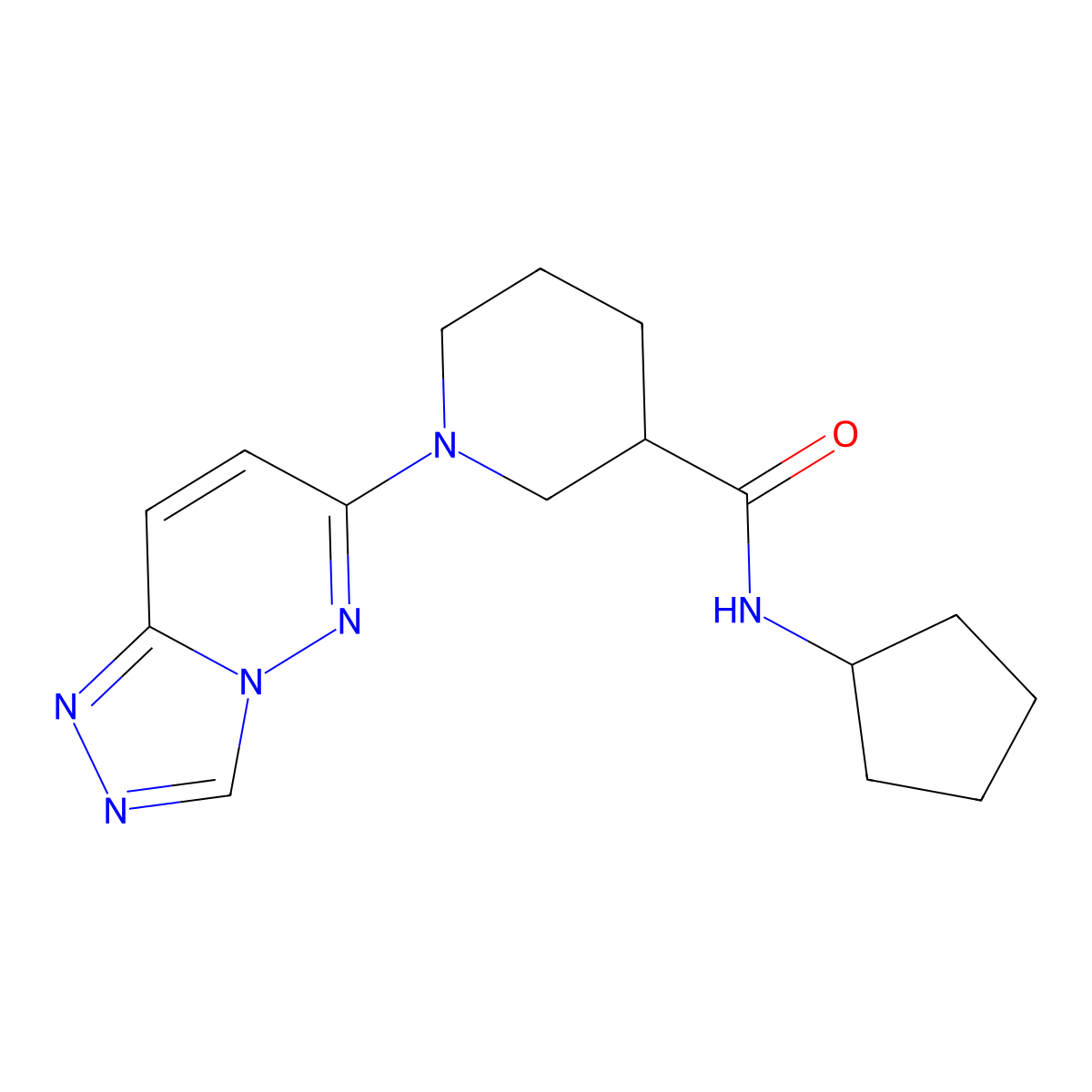 N-cyclopentyl-1-([1,2,4]triazolo[4,3-b]pyridazin-6-yl)piperidine-3-carboxamide molecular structure, CAS 1111279-64-1