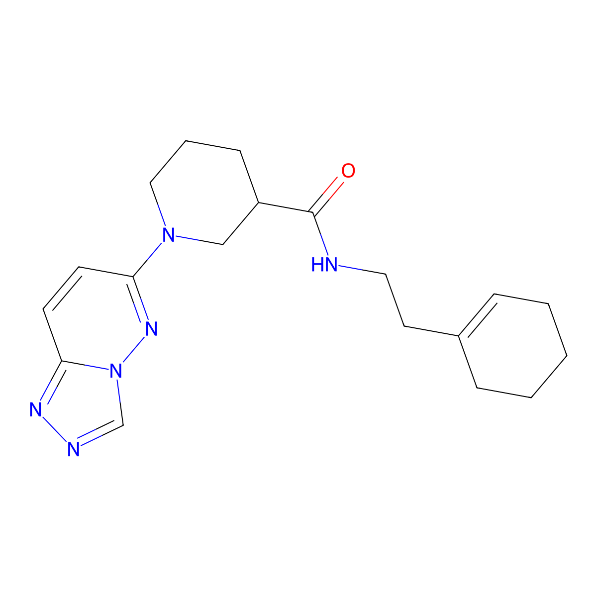 N-[2-(cyclohex-1-en-1-yl)ethyl]-1-([1,2,4]triazolo[4,3-b]pyridazin-6-yl)piperidine-3-carboxamide molecular structure, CAS 1111279-67-4