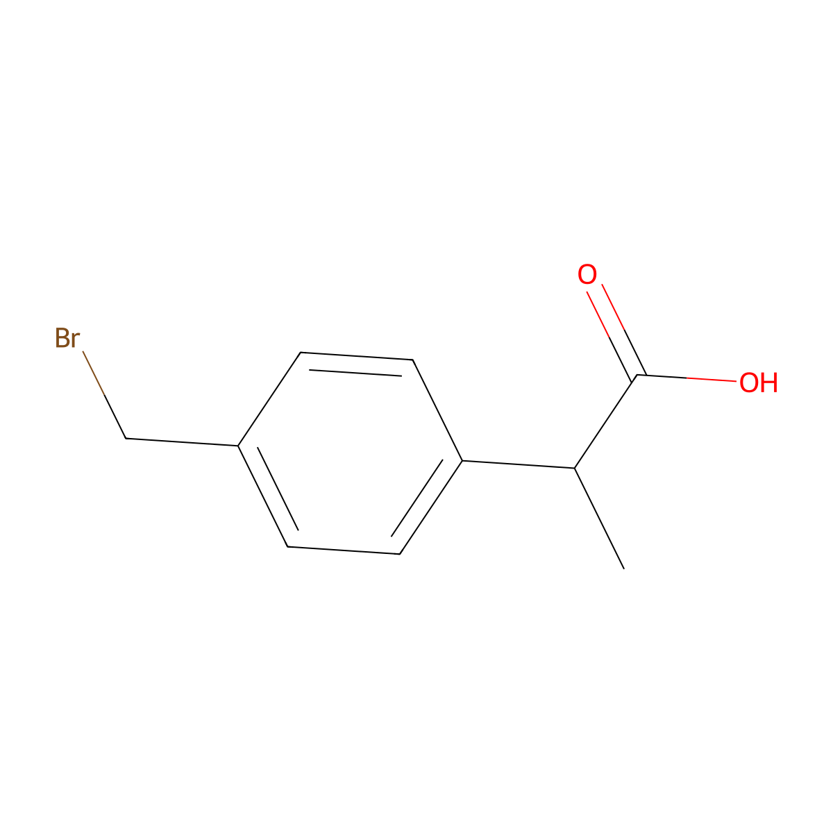 2-(4-(Bromomethyl)phenyl)propionic Acid molecular structure, CAS 111128-12-2