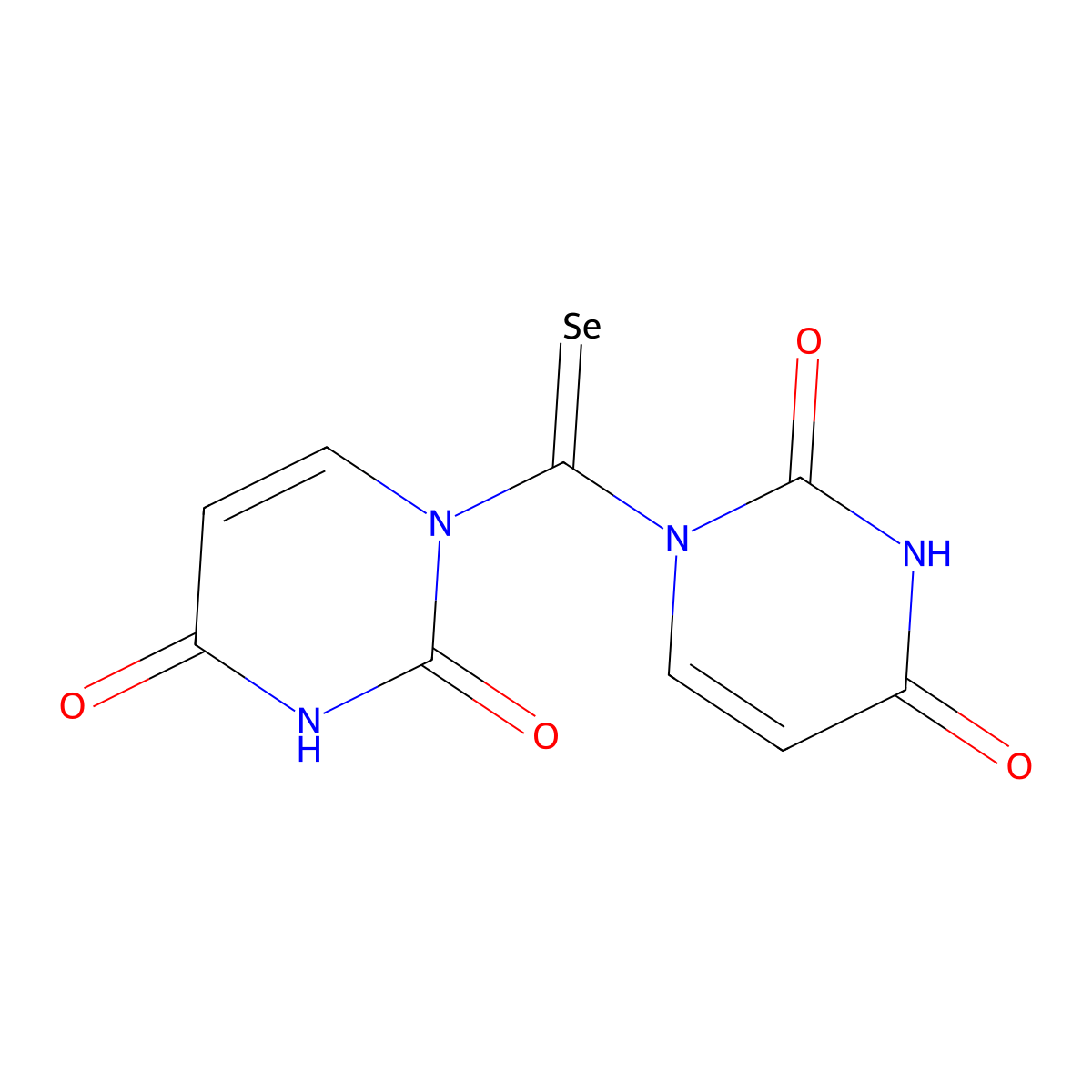 Bis-(N,N'-uracil-1-yl)selenoxomethane molecular structure, CAS 111128-91-7