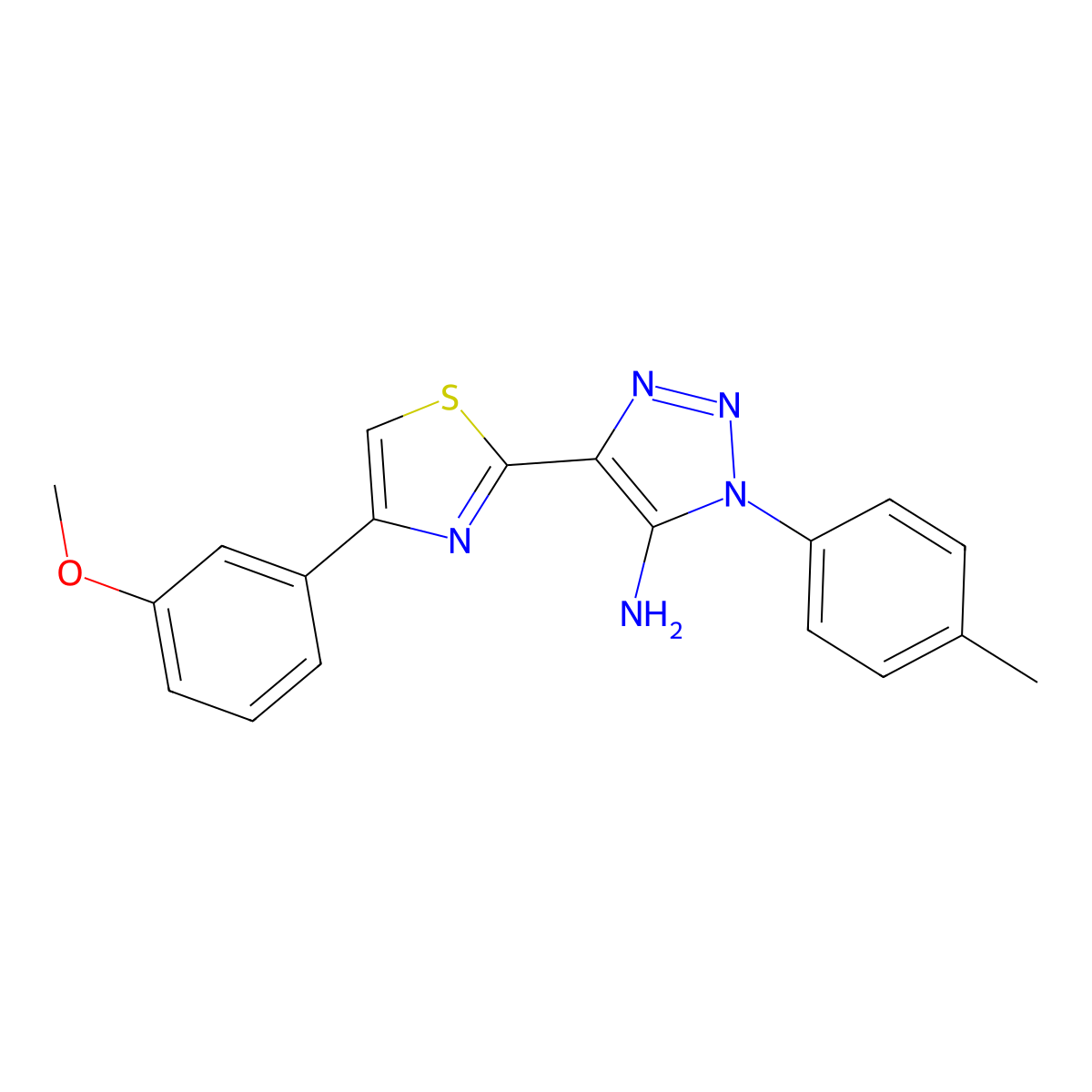 4-[4-(3-methoxyphenyl)-1,3-thiazol-2-yl]-1-(4-methylphenyl)-1H-1,2,3-triazol-5-amine molecular structure, CAS 1111280-79-5