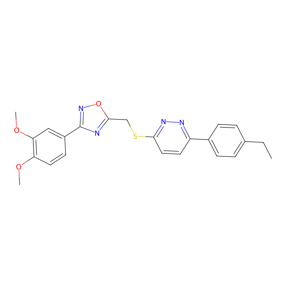 3-({[3-(3,4-Dimethoxyphenyl)-1,2,4-oxadiazol-5-yl]methyl}sulfanyl)-6-(4-ethylphenyl)pyridazine molecular structure, CAS 1111290-62-0
