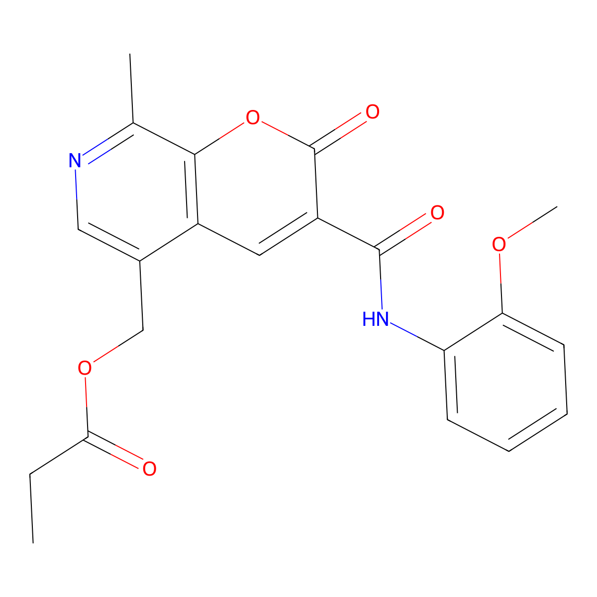 {3-[(2-methoxyphenyl)carbamoyl]-8-methyl-2-oxo-2H-pyrano[2,3-c]pyridin-5-yl}methyl propanoate molecular structure, CAS 1111292-03-5