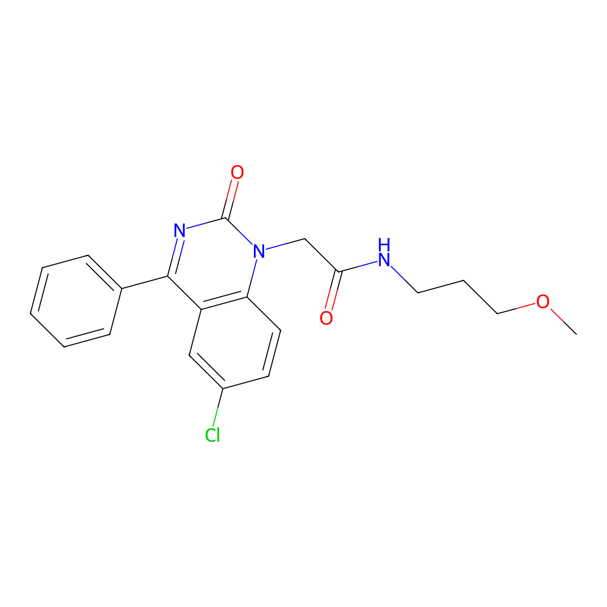 2-(6-chloro-2-oxo-4-phenyl-1,2-dihydroquinazolin-1-yl)-N-(3-methoxypropyl)acetamide molecular structure, CAS 1111296-27-5