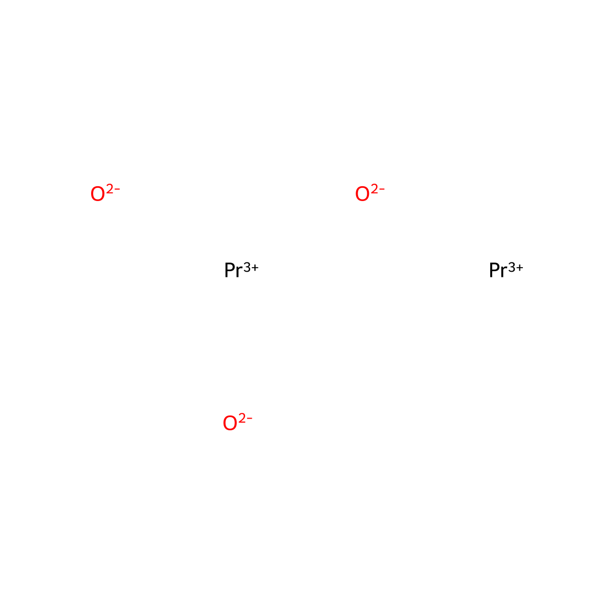 Praseodymium oxide molecular structure, CAS 11113-81-8