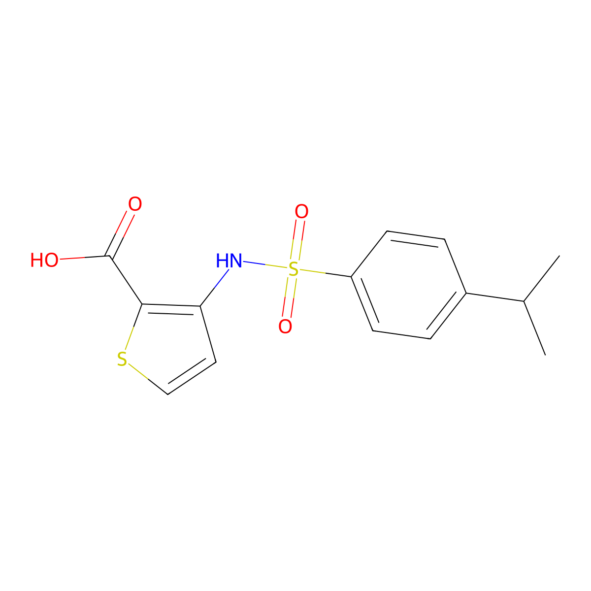 3-{[(4-Isopropylphenyl)sulfonyl]amino}thiophene-2-carboxylic acid molecular structure, CAS 1111301-77-9