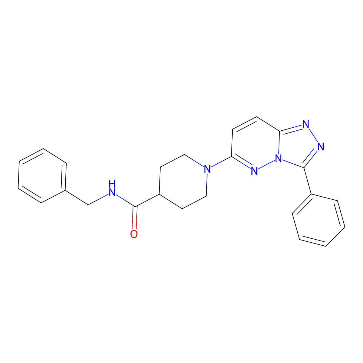 N-benzyl-1-(3-phenyl[1,2,4]triazolo[4,3-b]pyridazin-6-yl)piperidine-4-carboxamide molecular structure, CAS 1111305-15-7