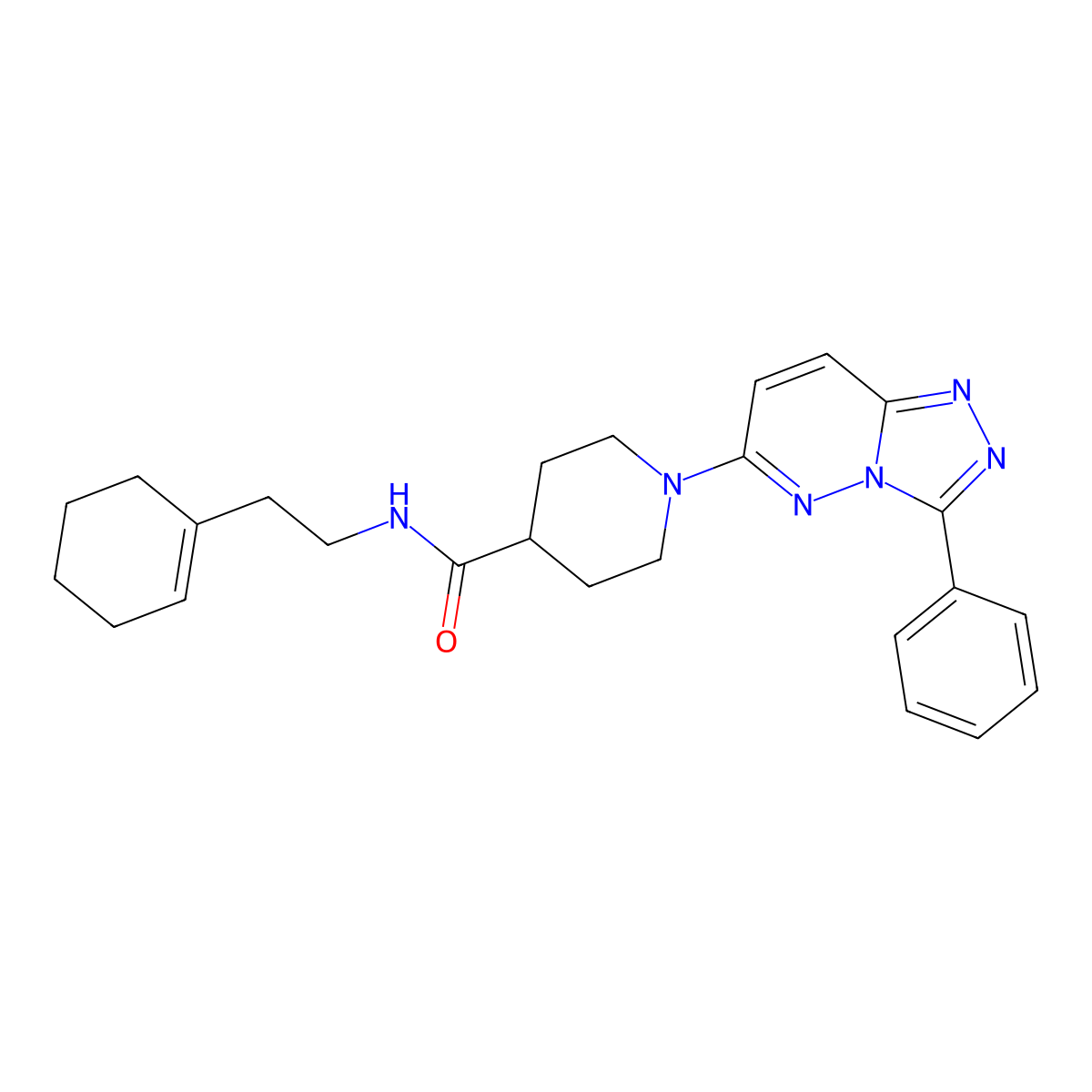 N-[2-(cyclohex-1-en-1-yl)ethyl]-1-(3-phenyl[1,2,4]triazolo[4,3-b]pyridazin-6-yl)piperidine-4-carboxamide molecular structure, CAS 1111305-23-7