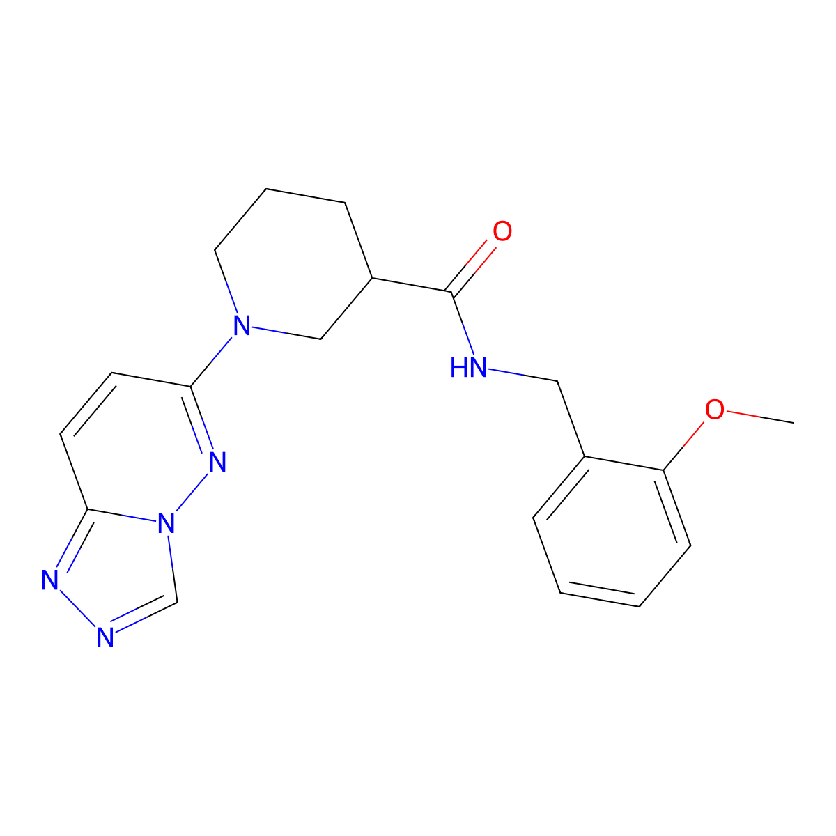 N-(2-methoxybenzyl)-1-([1,2,4]triazolo[4,3-b]pyridazin-6-yl)piperidine-3-carboxamide molecular structure, CAS 1111305-46-4