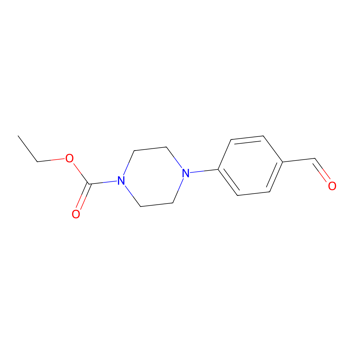 Ethyl 4-(4-formylphenyl)piperazine-1-carboxylate molecular structure, CAS 111131-81-8