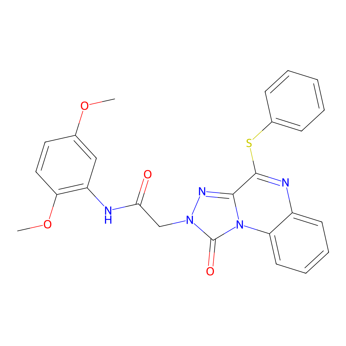 N-(2,5-dimethoxyphenyl)-2-(1-oxo-4-(phenylthio)-[1,2,4]triazolo[4,3-a]quinoxalin-2(1H)-yl)acetamide molecular structure, CAS 1111316-78-9