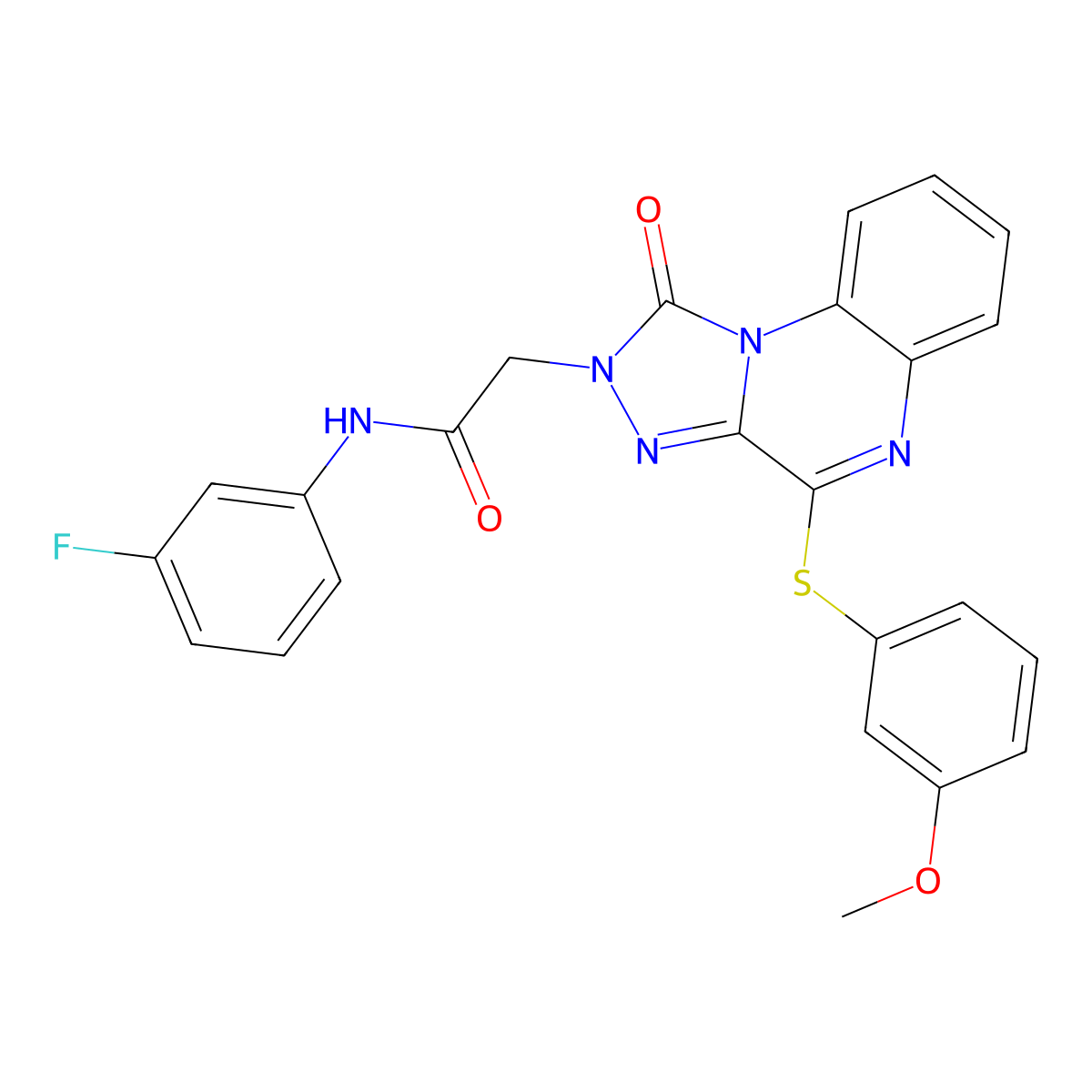 N-(3-fluorophenyl)-2-(4-((3-methoxyphenyl)thio)-1-oxo-[1,2,4]triazolo[4,3-a]quinoxalin-2(1H)-yl)acetamide molecular structure, CAS 1111316-81-4