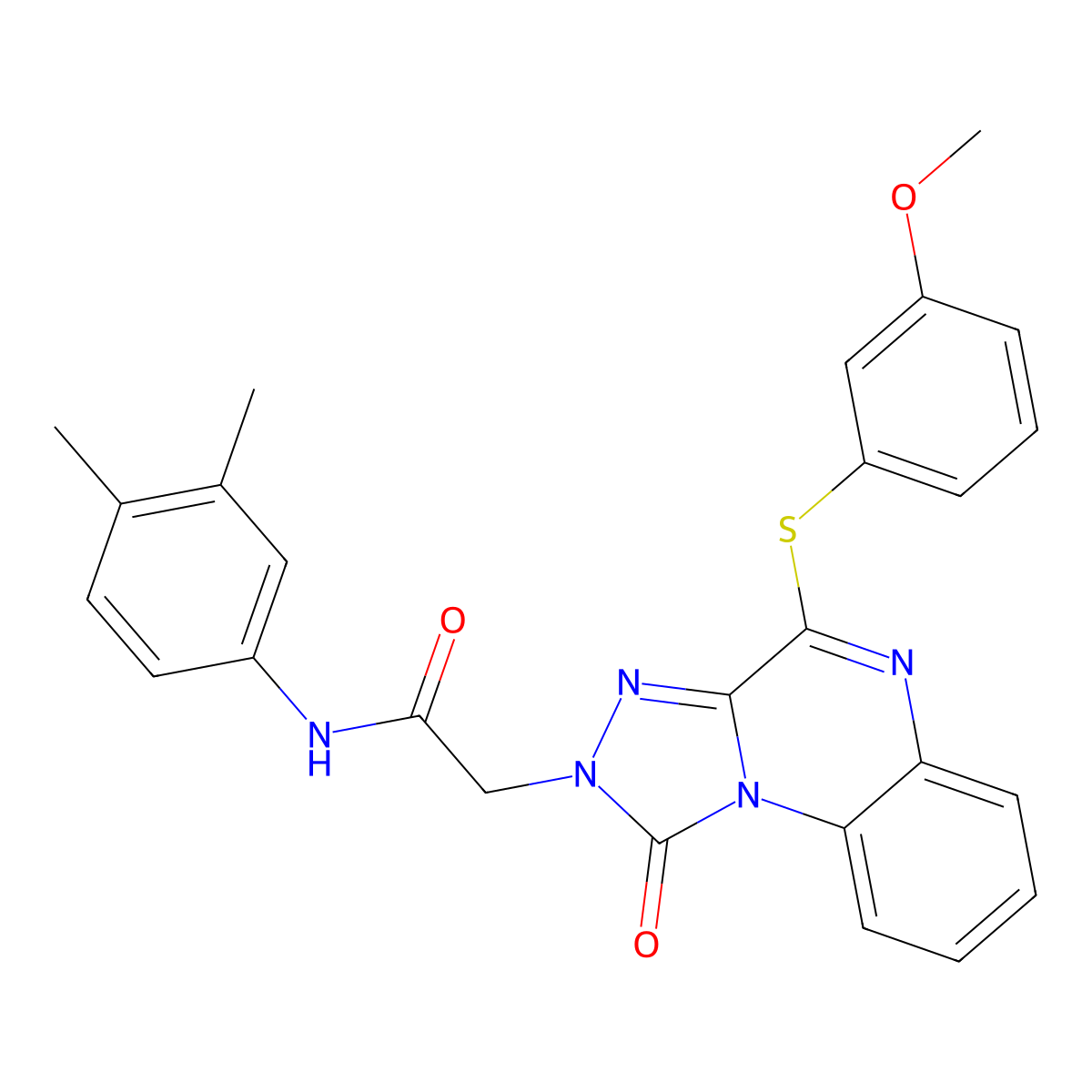 N-(3,4-dimethylphenyl)-2-{4-[(3-methoxyphenyl)sulfanyl]-1-oxo-1H,2H-[1,2,4]triazolo[4,3-a]quinoxalin-2-yl}acetamide molecular structure, CAS 1111316-82-5