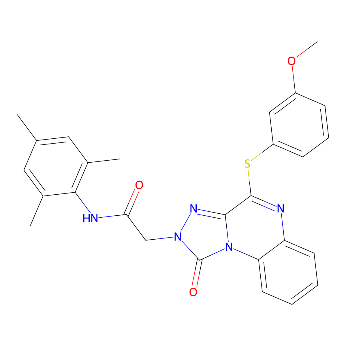 2-{4-[(3-methoxyphenyl)sulfanyl]-1-oxo-1H,2H-[1,2,4]triazolo[4,3-a]quinoxalin-2-yl}-N-(2,4,6-trimethylphenyl)acetamide molecular structure, CAS 1111316-83-6