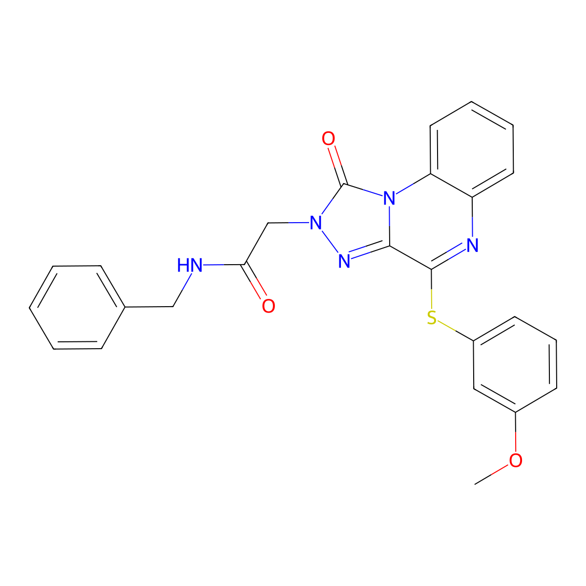 N-benzyl-2-(4-((3-methoxyphenyl)thio)-1-oxo-[1,2,4]triazolo[4,3-a]quinoxalin-2(1H)-yl)acetamide molecular structure, CAS 1111316-84-7
