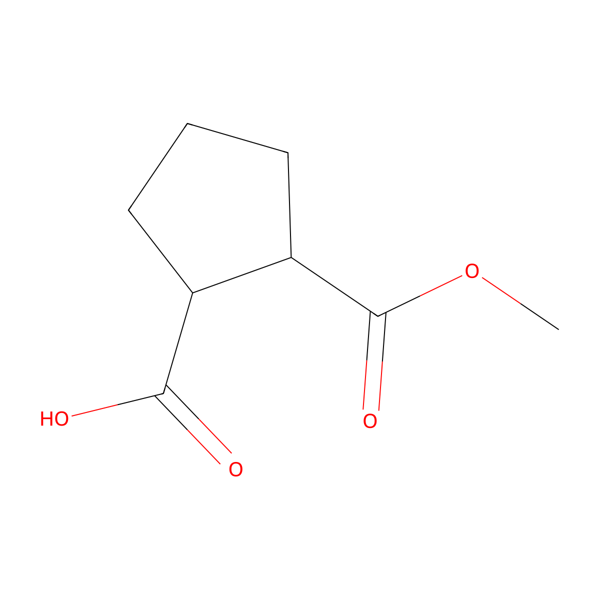 (1S,2S)-2-methoxycarbonylcyclopentanecarboxylic acid molecular structure, CAS 111138-48-8