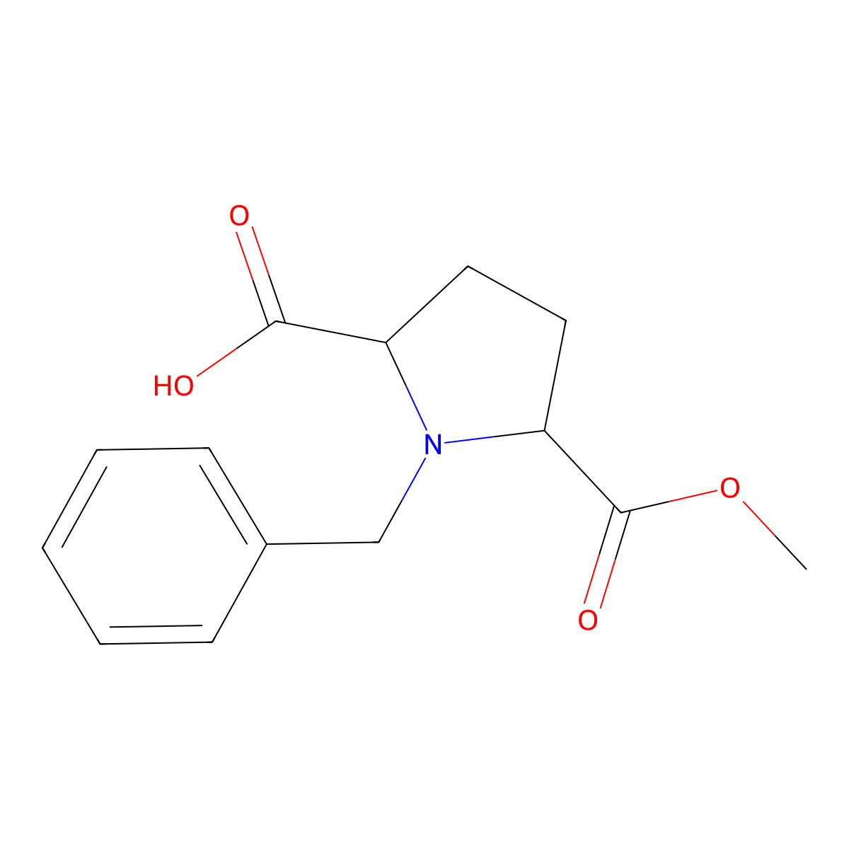 (2S,5S)-1-benzyl-5-(methoxycarbonyl)pyrrolidine-2-carboxylic acid molecular structure, CAS 111138-50-2