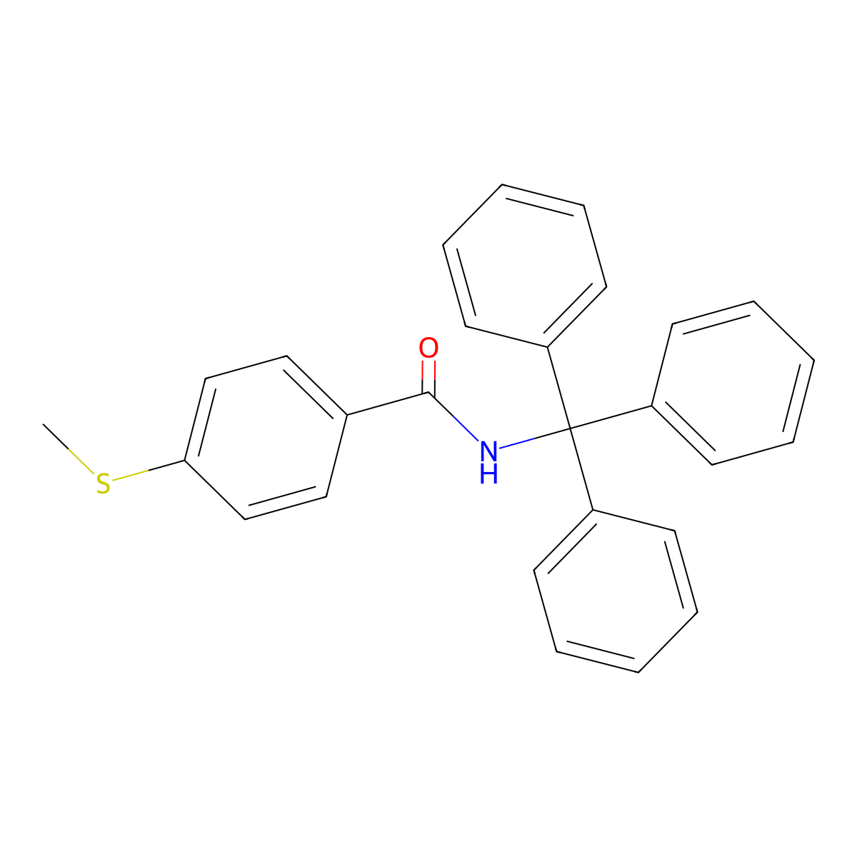 4-(Methylthio)-N-(triphenylmethyl)benzamide molecular structure, CAS 1111381-47-5
