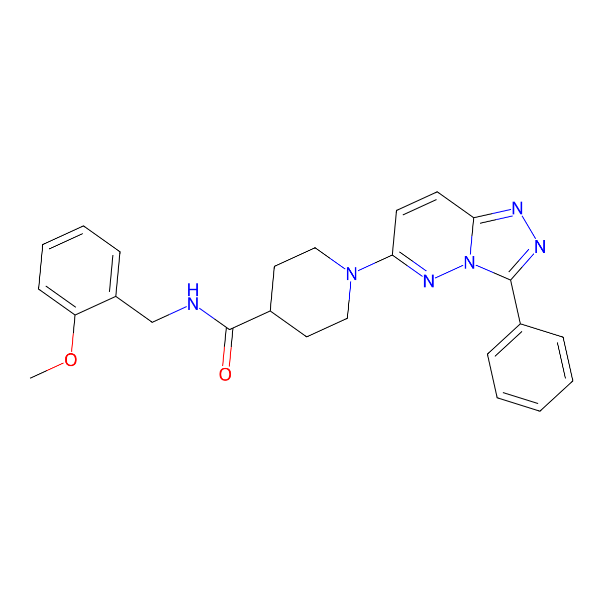 N-(2-methoxybenzyl)-1-(3-phenyl[1,2,4]triazolo[4,3-b]pyridazin-6-yl)piperidine-4-carboxamide molecular structure, CAS 1111398-60-7