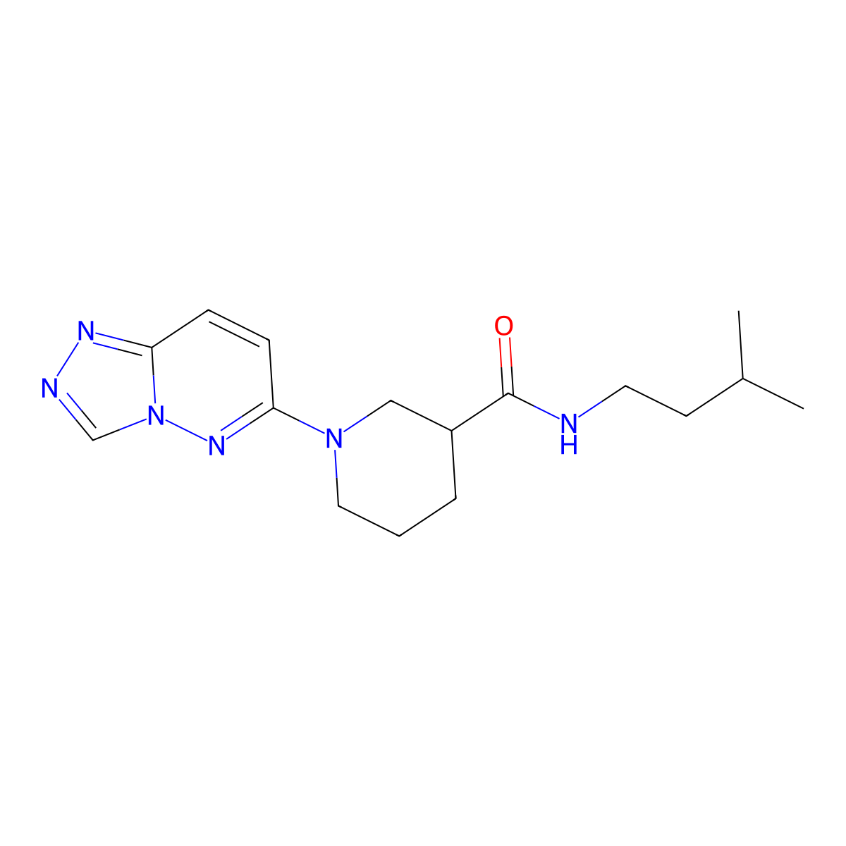 N-isopentyl-1-[1,2,4]triazolo[4,3-b]pyridazin-6-yl-3-piperidinecarboxamide molecular structure, CAS 1111400-28-2