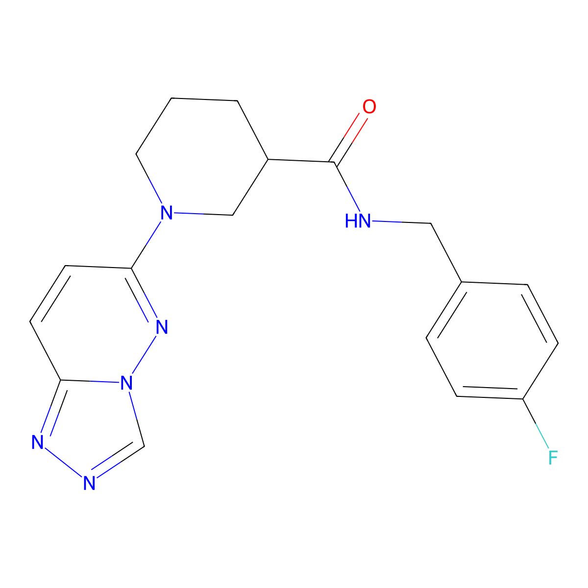 N-(4-fluorobenzyl)-1-([1,2,4]triazolo[4,3-b]pyridazin-6-yl)piperidine-3-carboxamide molecular structure, CAS 1111400-36-2