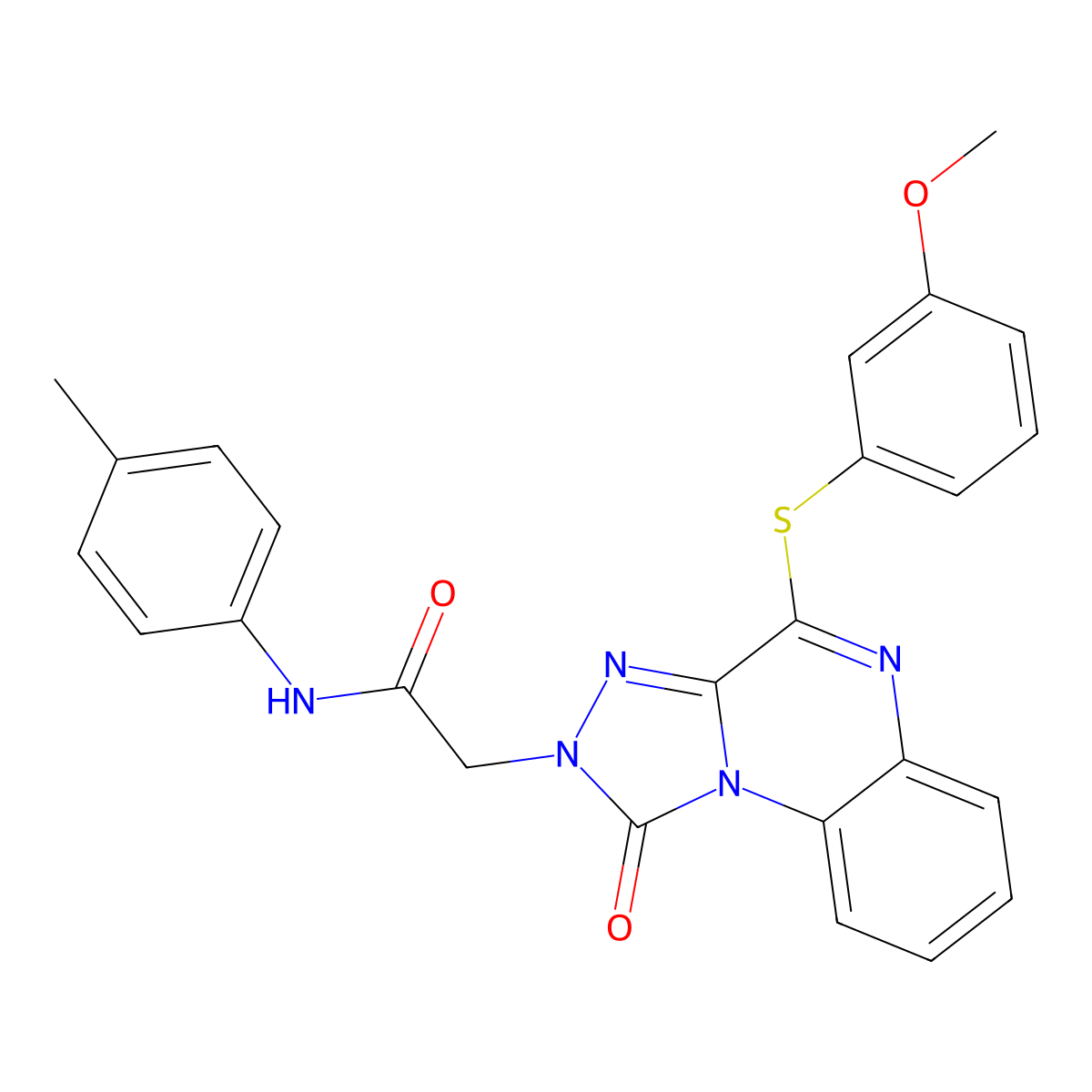 2-(4-((3-methoxyphenyl)thio)-1-oxo-[1,2,4]triazolo[4,3-a]quinoxalin-2(1H)-yl)-N-(p-tolyl)acetamide molecular structure, CAS 1111417-12-9