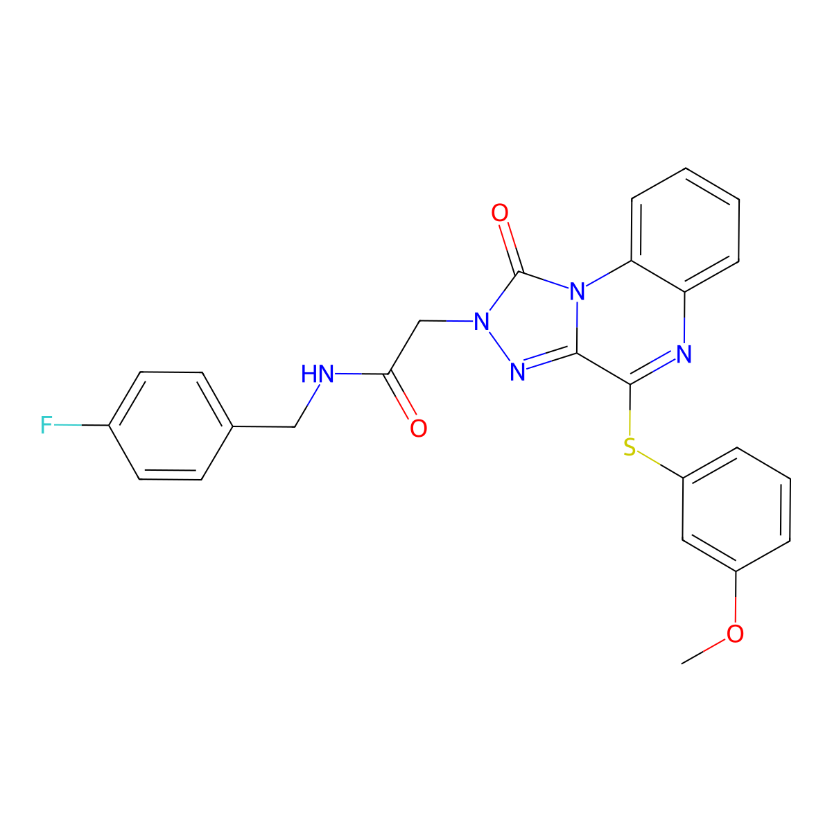 N-(4-fluorobenzyl)-2-(4-((3-methoxyphenyl)thio)-1-oxo-[1,2,4]triazolo[4,3-a]quinoxalin-2(1H)-yl)acetamide molecular structure, CAS 1111417-43-6