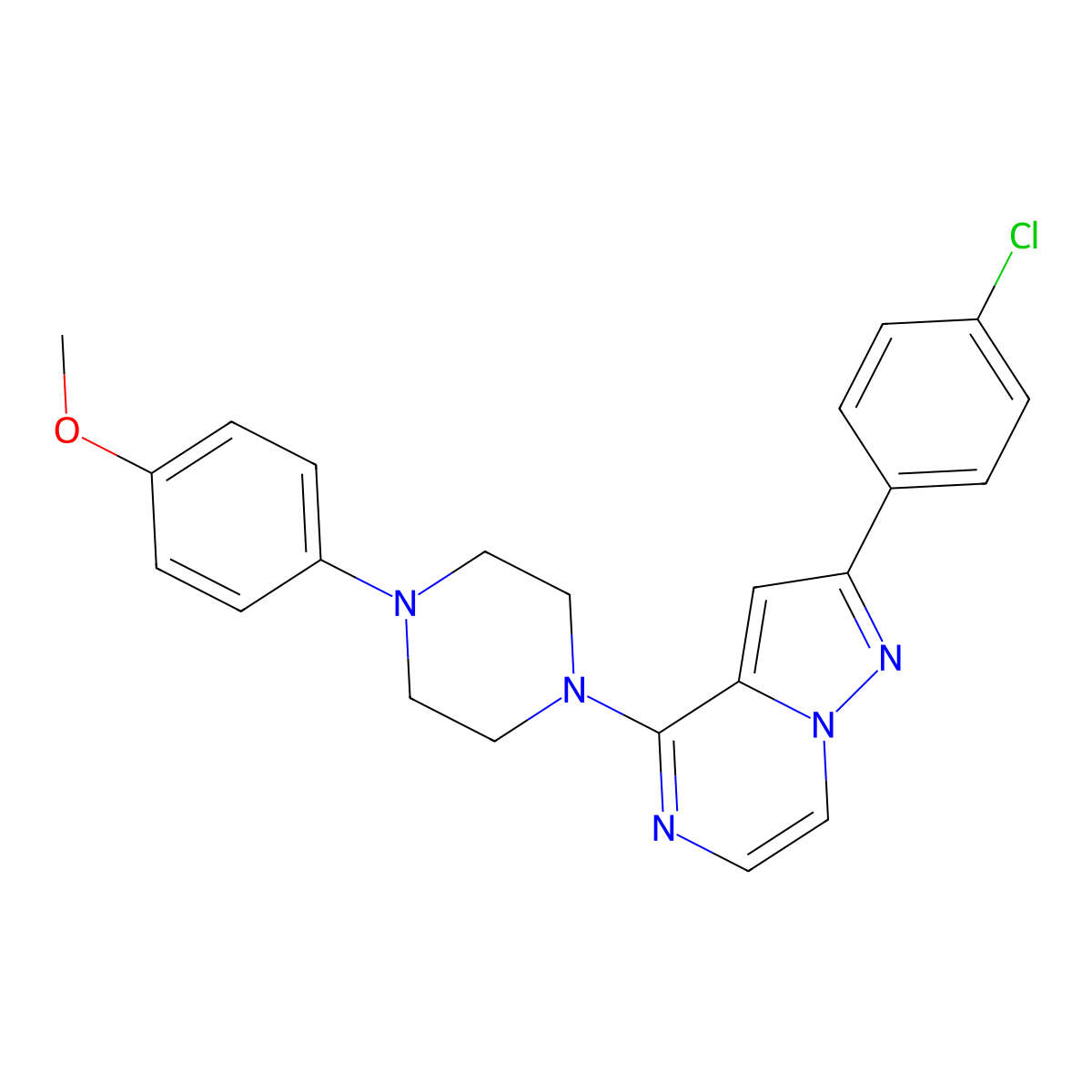 2-(4-Chlorophenyl)-4-[4-(4-methoxyphenyl)piperazin-1-yl]pyrazolo[1,5-a]pyrazine molecular structure, CAS 1111417-76-5
