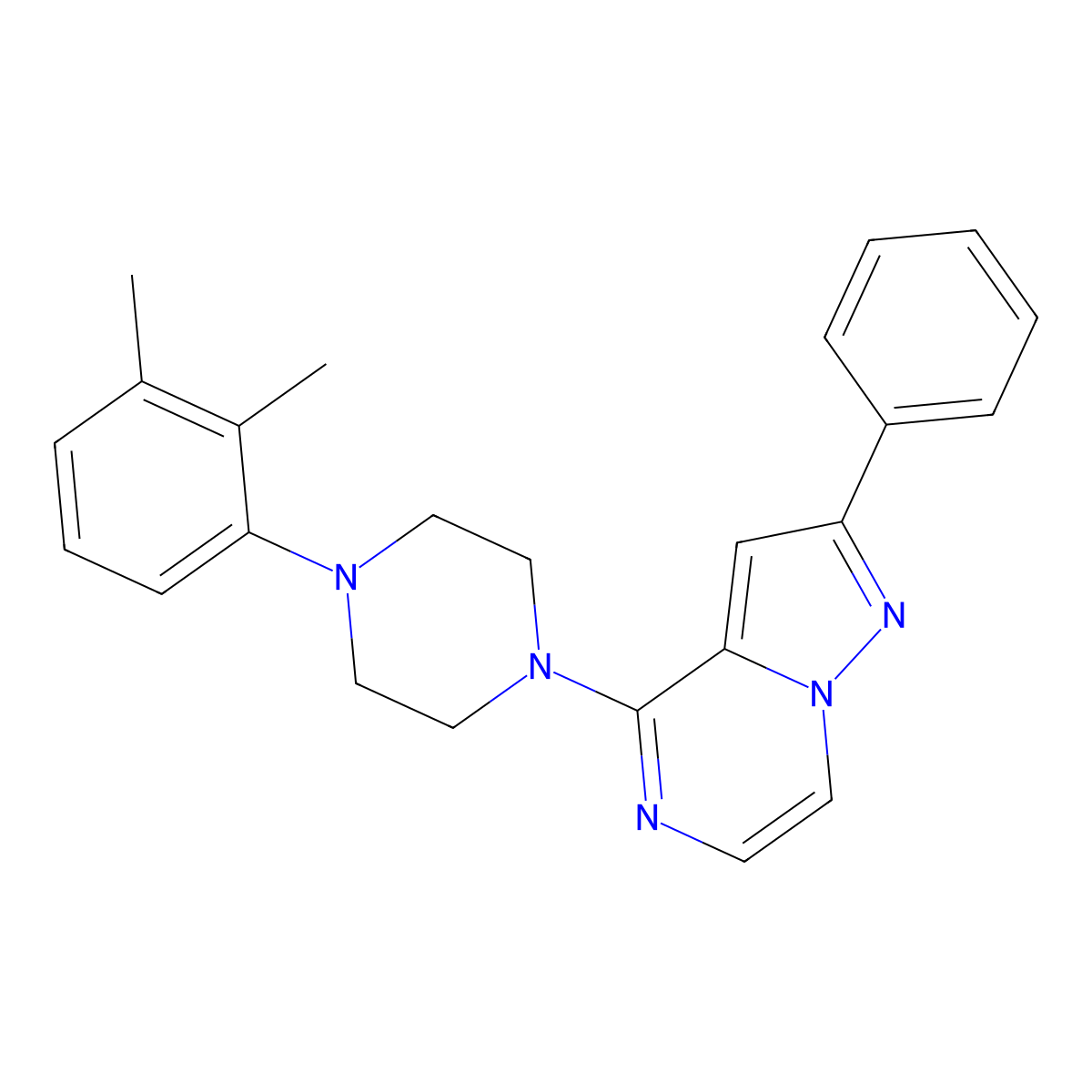 4-(4-(2,3-Dimethylphenyl)piperazin-1-yl)-2-phenylpyrazolo[1,5-a]pyrazine molecular structure, CAS 1111418-45-1