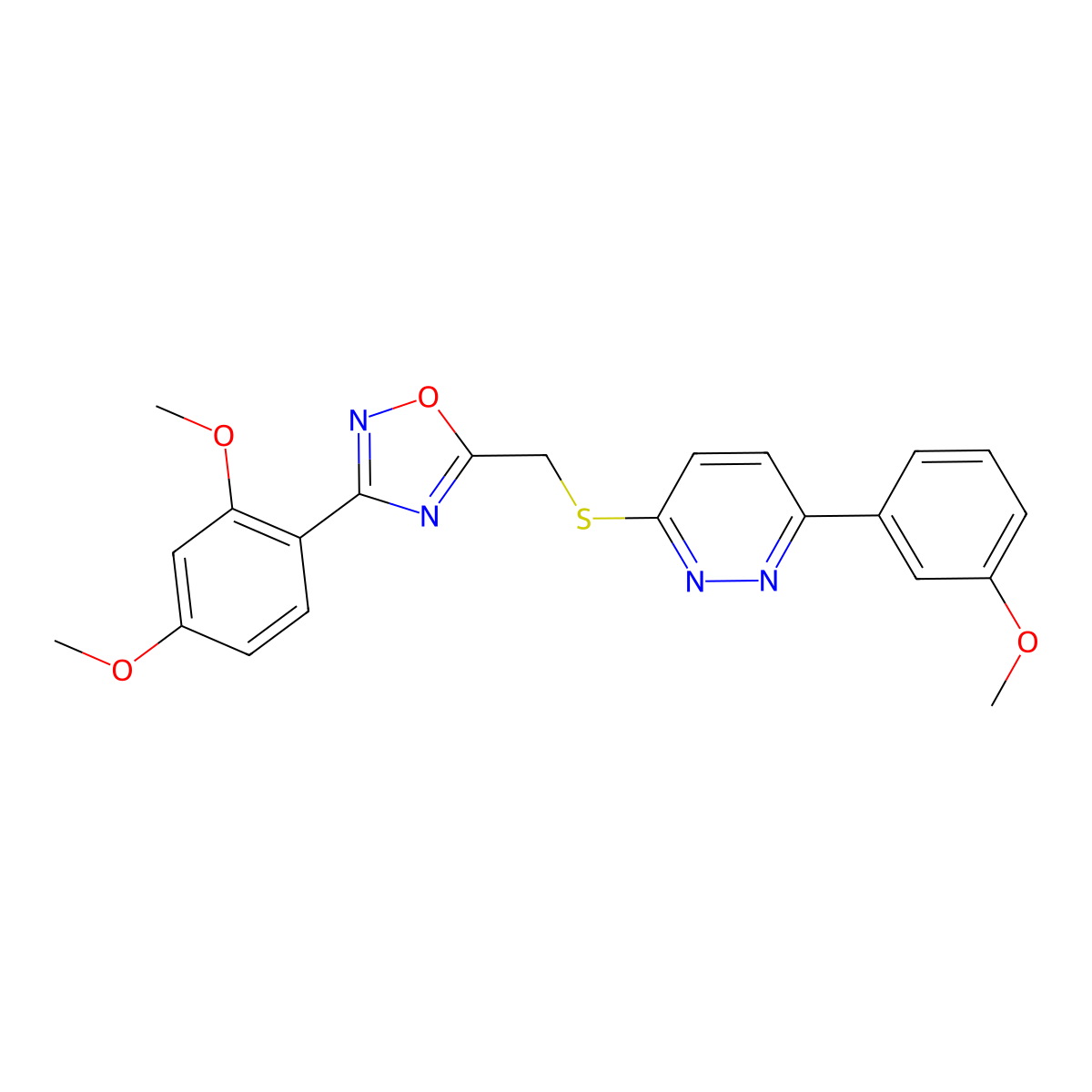 3-(2,4-Dimethoxyphenyl)-5-(((6-(3-methoxyphenyl)pyridazin-3-yl)thio)methyl)-1,2,4-oxadiazole molecular structure, CAS 1111419-98-7