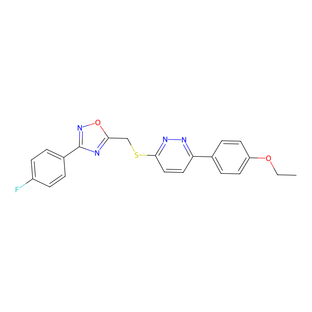 3-(4-Ethoxyphenyl)-6-({[3-(4-fluorophenyl)-1,2,4-oxadiazol-5-yl]methyl}thio)pyridazine molecular structure, CAS 1111420-22-4
