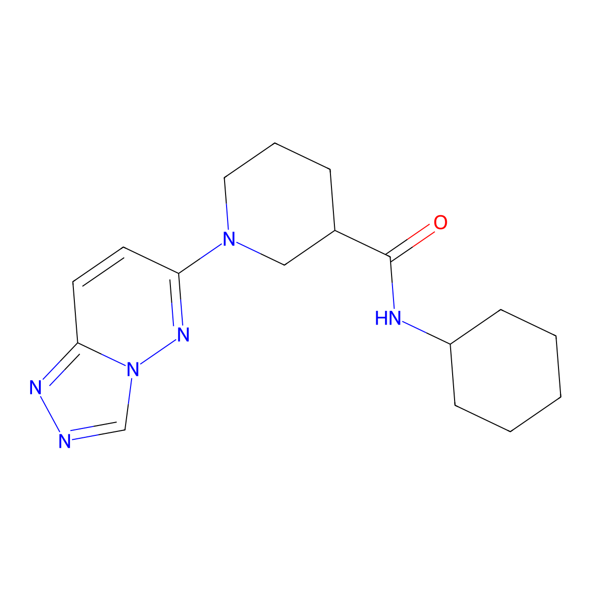 N-cyclohexyl-1-([1,2,4]triazolo[4,3-b]pyridazin-6-yl)piperidine-3-carboxamide molecular structure, CAS 1111430-39-7