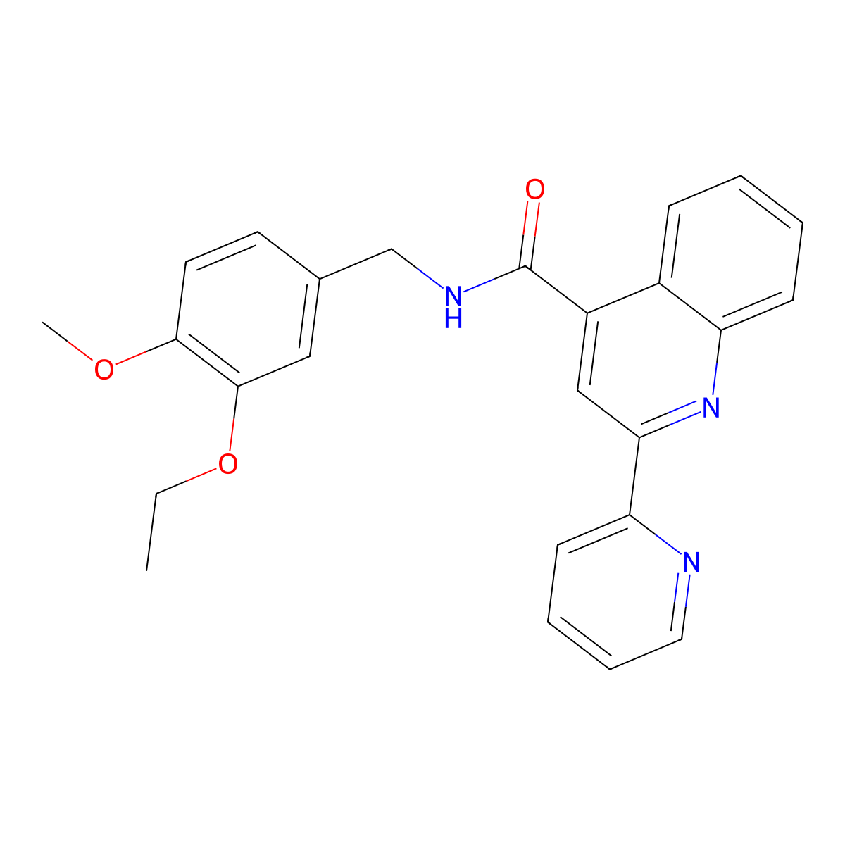 N-[(3-Ethoxy-4-methoxyphenyl)methyl]-2-(pyridin-2-YL)quinoline-4-carboxamide molecular structure, CAS 1111434-24-2