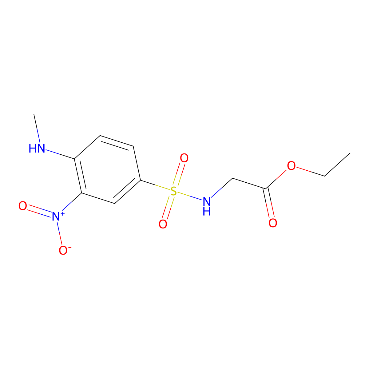 Ethyl 2-[4-(methylamino)-3-nitrobenzenesulfonamido]acetate molecular structure, CAS 1111462-62-4