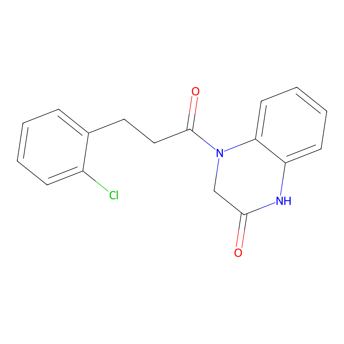 4-[3-(2-chlorophenyl)propanoyl]-3,4-dihydroquinoxalin-2(1H)-one molecular structure, CAS 1111476-77-7