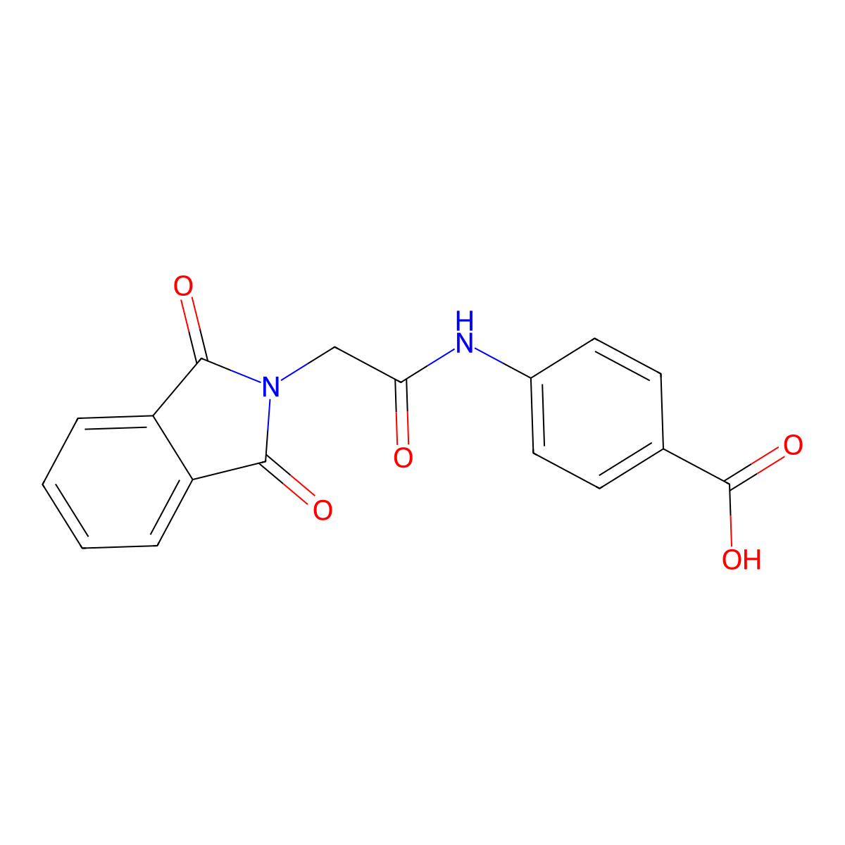 4-{[(1,3-dioxo-1,3-dihydro-2H-isoindol-2-yl)acetyl]amino}benzoic acid molecular structure, CAS 111148-65-3