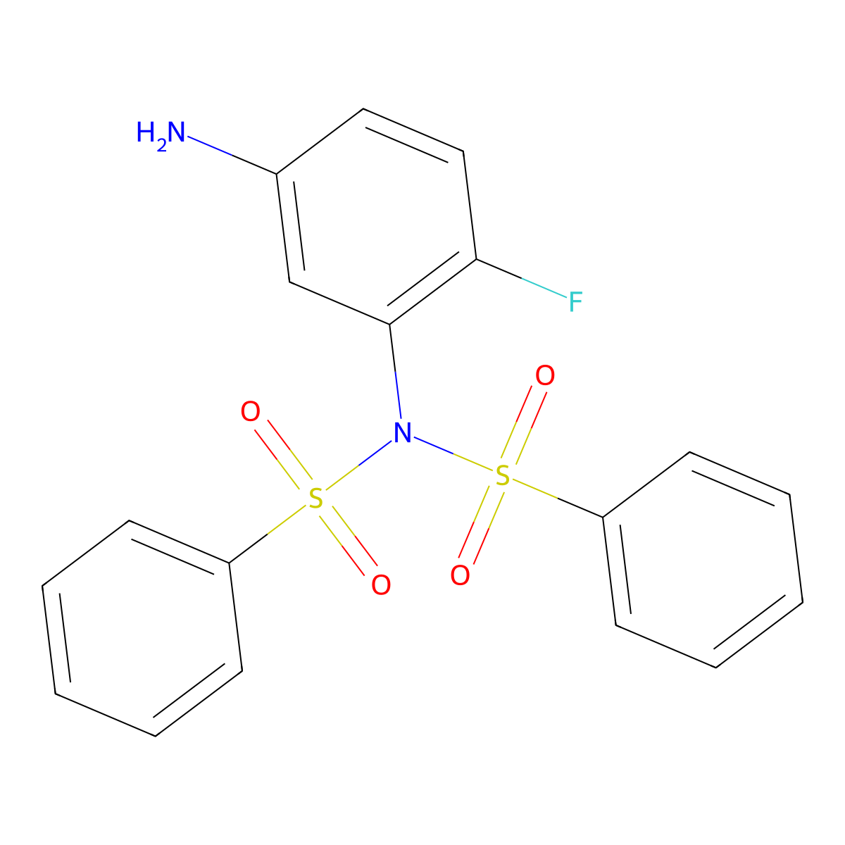 N-(5-amino-2-fluorophenyl)-N-(benzenesulfonyl)benzenesulfonamide molecular structure, CAS 1111507-12-0