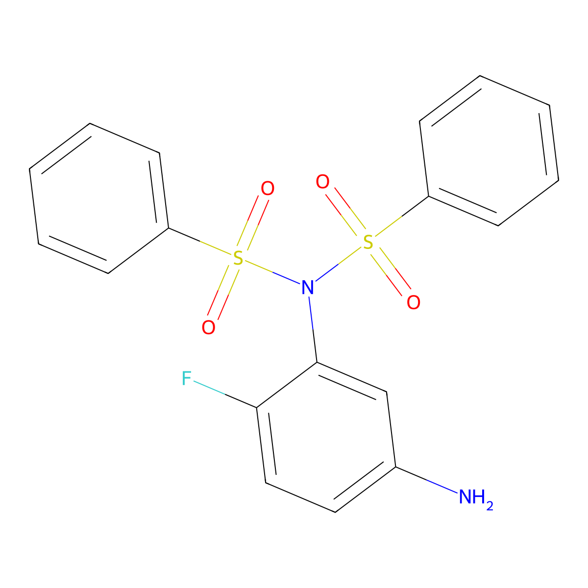N-(5-amino-2-fluorophenyl)-N-(benzenesulfonyl)benzenesulfonamide molecular structure, CAS 1111507-12-0