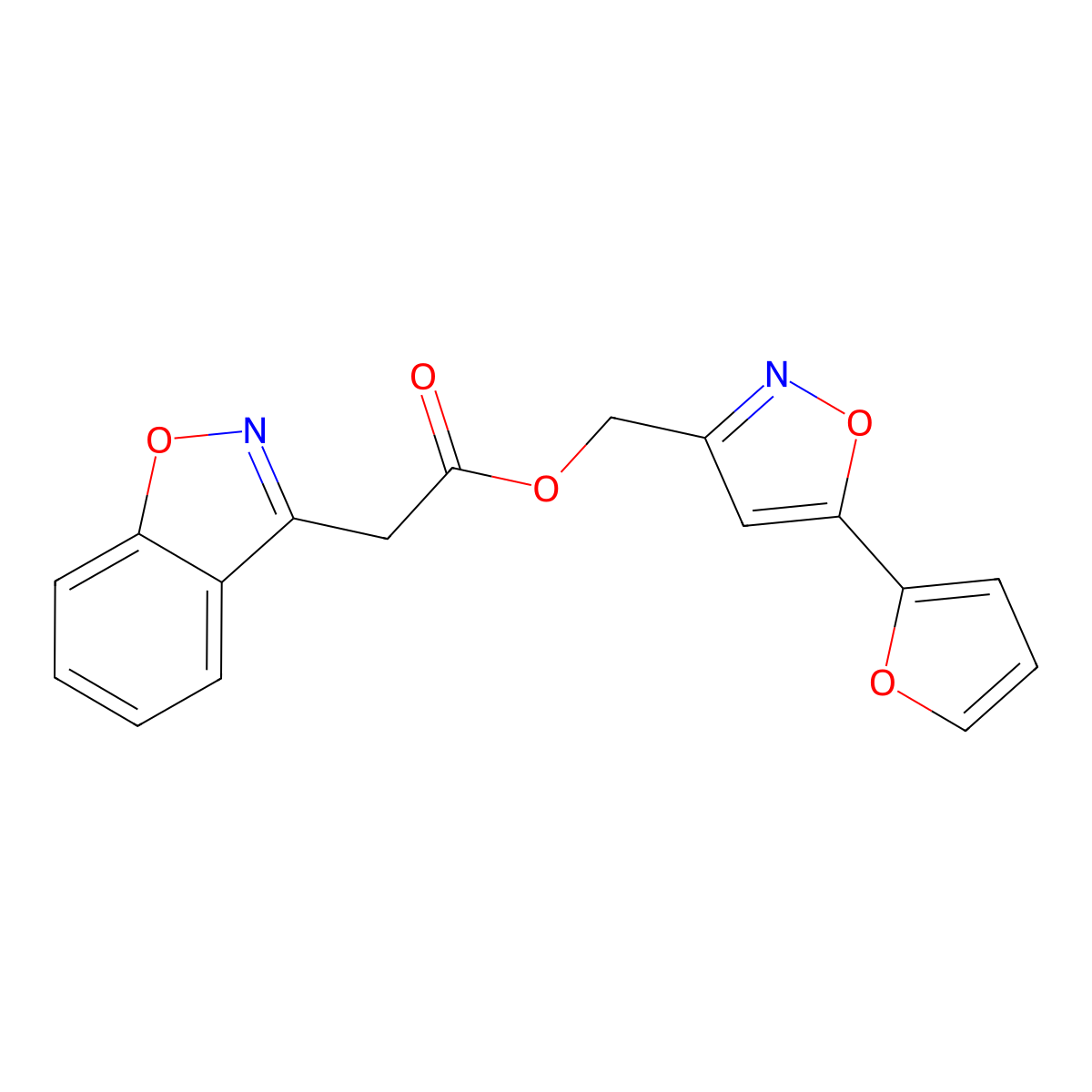 [5-(Furan-2-yl)-1,2-oxazol-3-yl]methyl 2-(1,2-benzoxazol-3-yl)acetate molecular structure, CAS 1111518-46-7