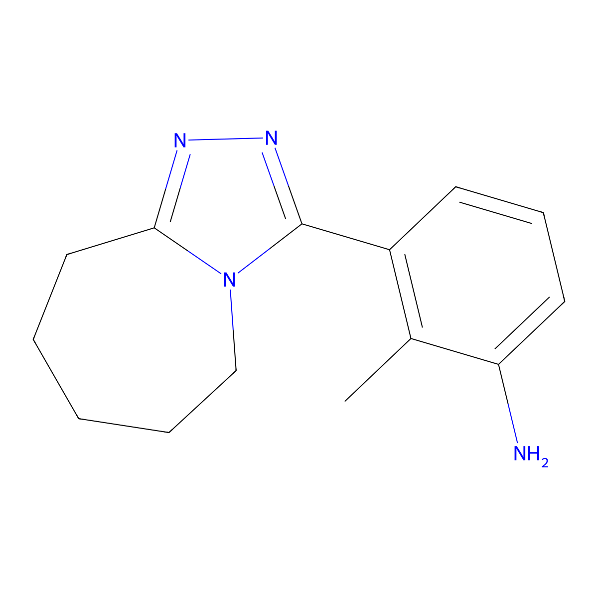 2-methyl-3-(5H,6H,7H,8H,9H-(1,2,4)triazolo(4,3-a)azepin-3-yl)aniline molecular structure, CAS 1111551-07-5