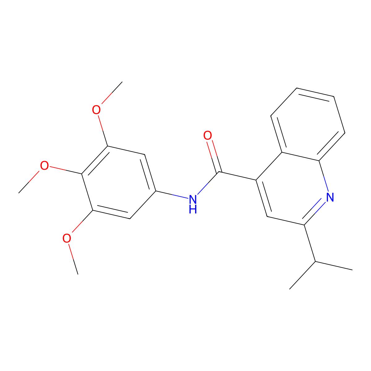 2-isopropyl-N-(3,4,5-trimethoxyphenyl)-4-quinolinecarboxamide molecular structure, CAS 1111553-55-9