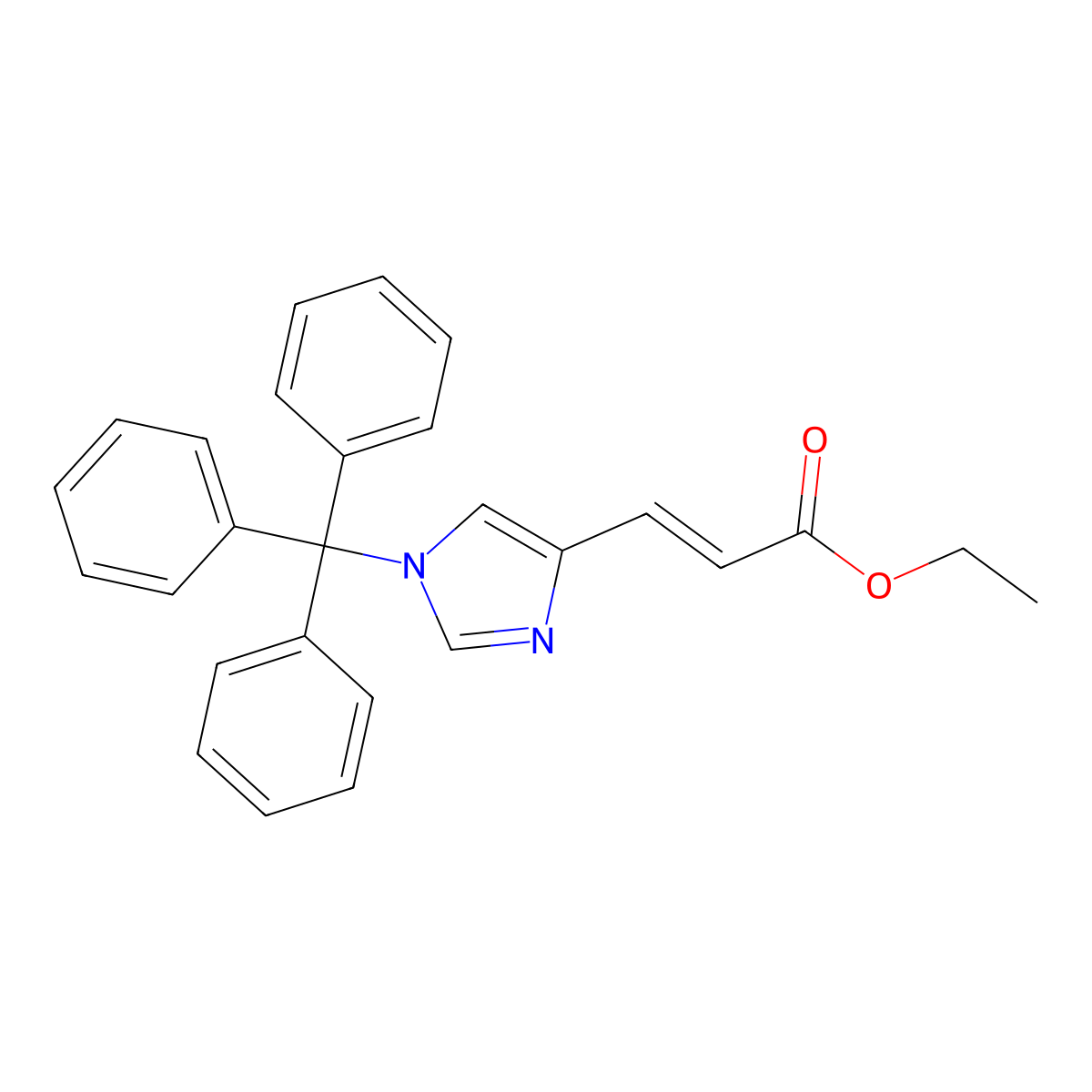 (E)-Ethyl 3-(1-trityl-1H-imidazol-4-yl)acrylate molecular structure, CAS 111157-50-7