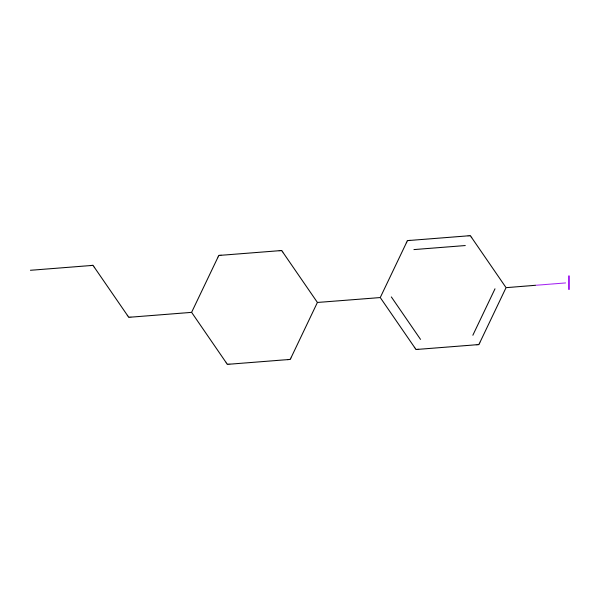 1-(Trans-4-propylcyclohexyl)-4-iodobenzene molecular structure, CAS 111158-11-3