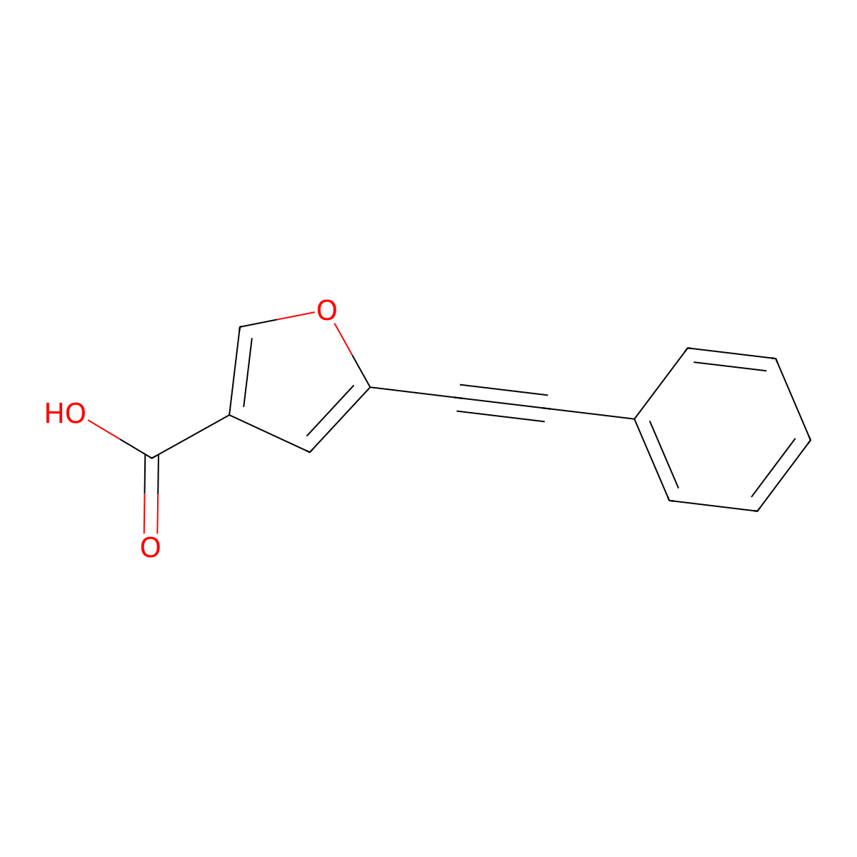 5-(2-Phenylethynyl)furan-3-carboxylic acid molecular structure, CAS 1111580-55-2