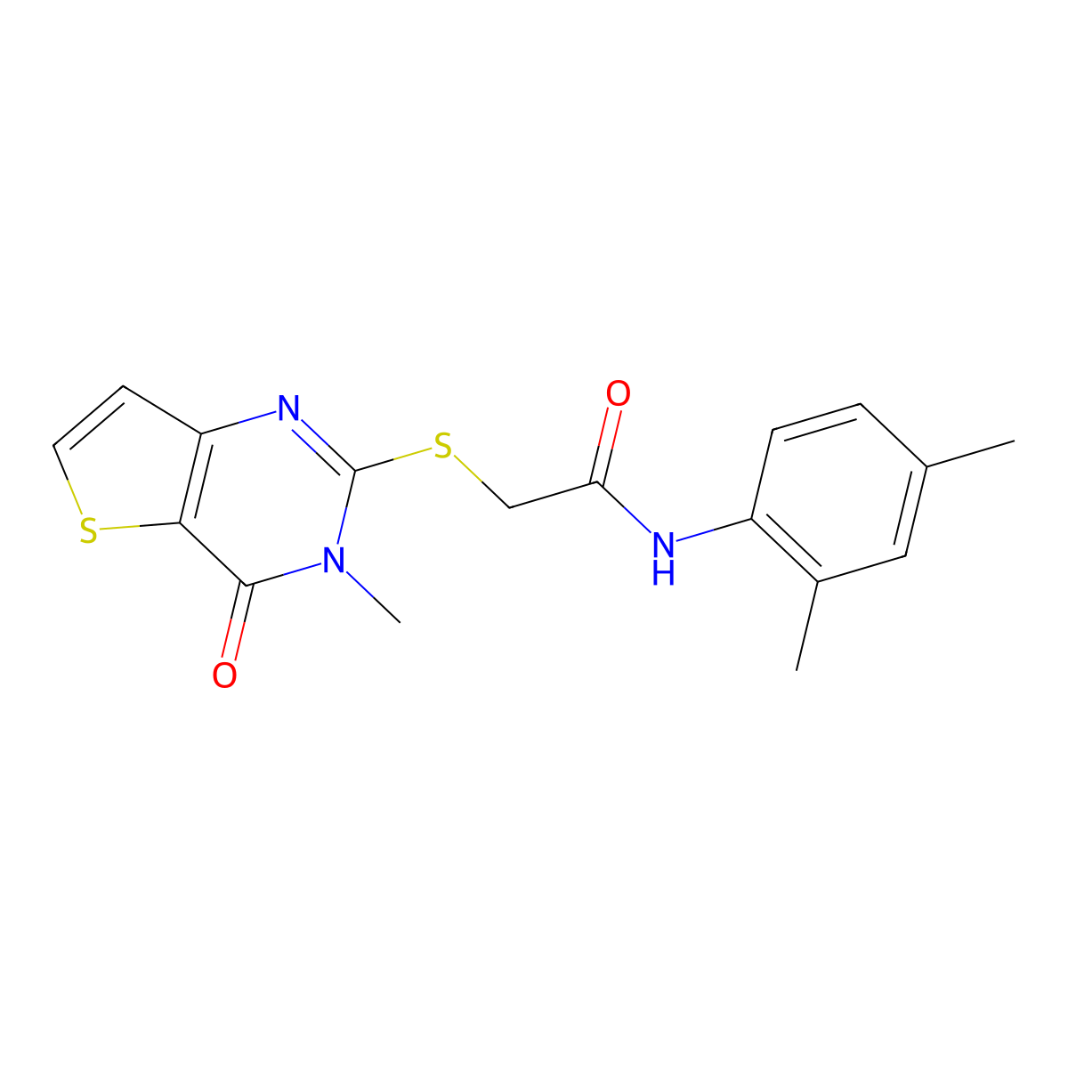 N-(2,4-dimethylphenyl)-2-({3-methyl-4-oxo-3H,4H-thieno[3,2-d]pyrimidin-2-yl}sulfanyl)acetamide molecular structure, CAS 1111585-64-8