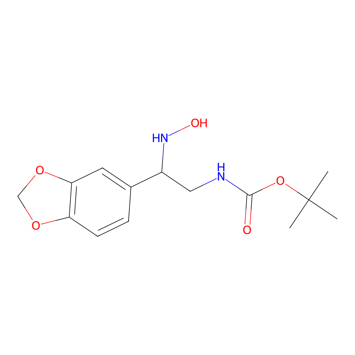tert-Butyl N-[2-(2H-1,3-benzodioxol-5-yl)-2-(hydroxyamino)ethyl]carbamate molecular structure, CAS 1111597-97-7