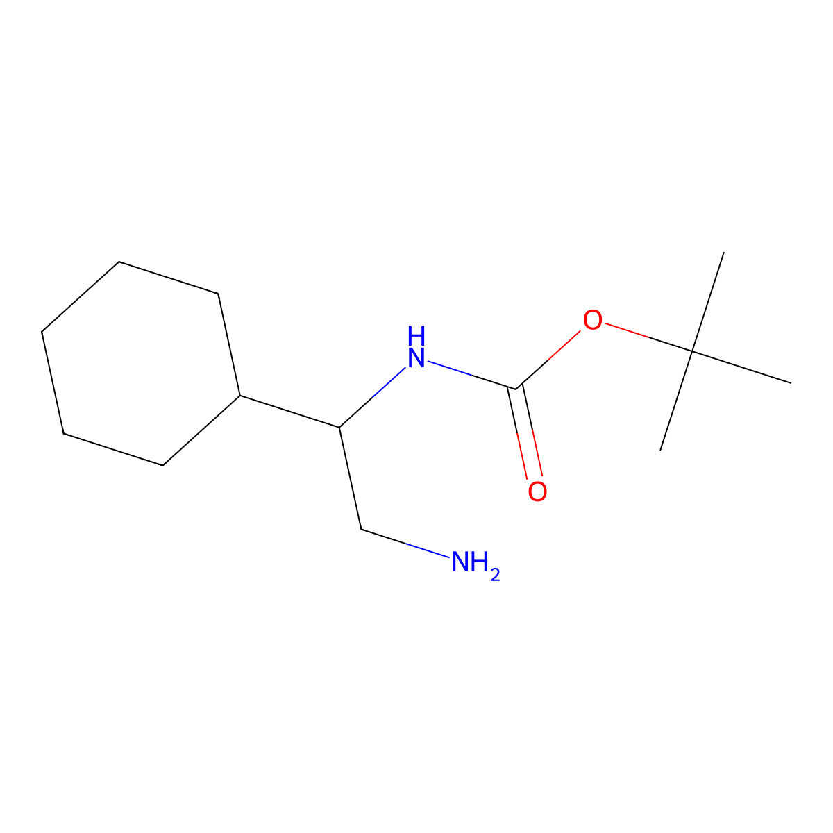 tert-butyl N-(2-amino-1-cyclohexylethyl)carbamate molecular structure, CAS 1111598-02-7