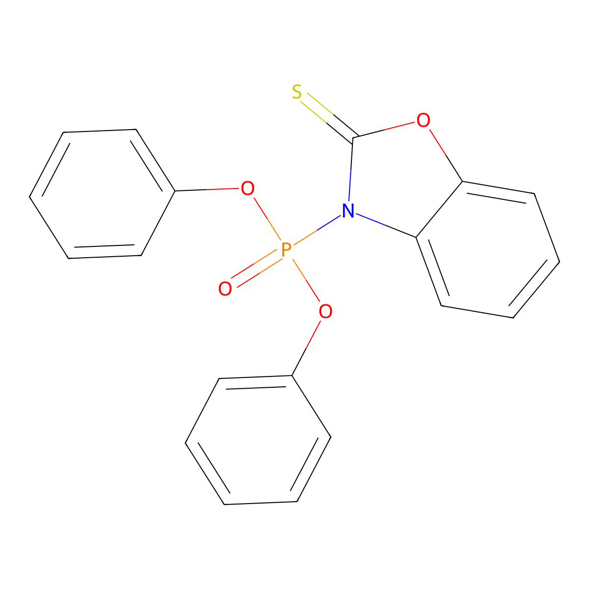 Diphenyl (2-sulfanylidene-1,3-benzoxazol-3(2H)-yl)phosphonate molecular structure, CAS 111160-56-6
