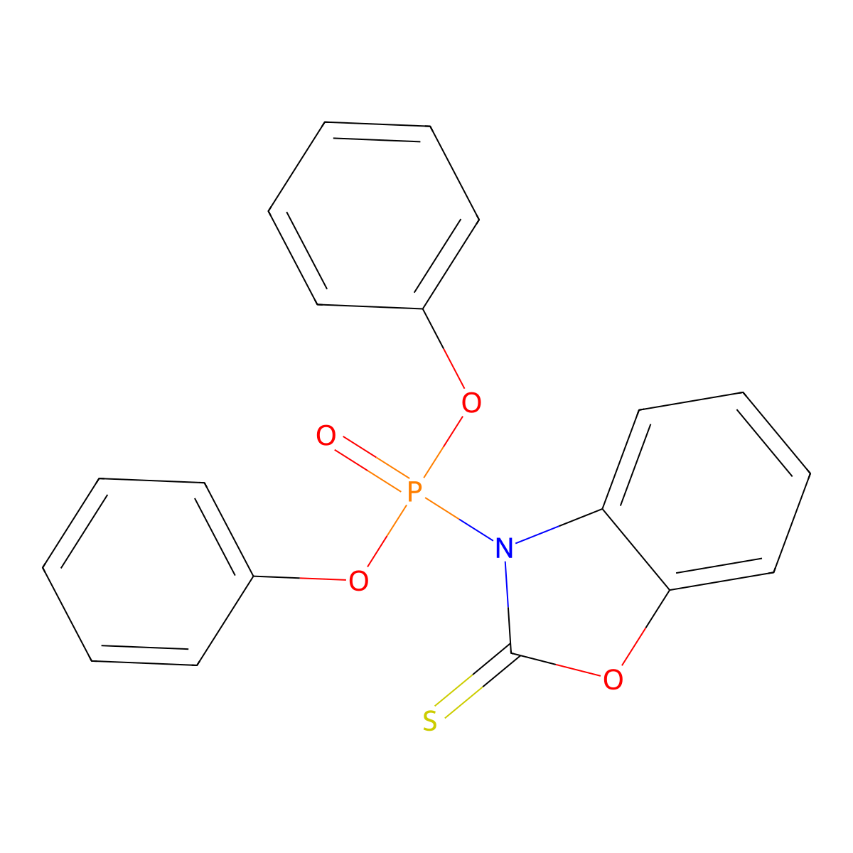 Diphenyl (2-sulfanylidene-1,3-benzoxazol-3(2H)-yl)phosphonate molecular structure, CAS 111160-56-6